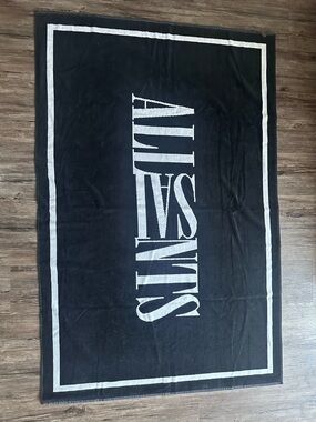 NWOT AllSaints Oppose Logo Beach Towel, Black and White, 100% Cotton